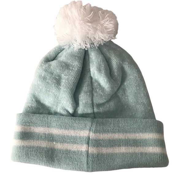 Care Bears Light Blue Knit Tuque With White Pom Pom Stitched Logo New With Tag - Picture 2 of 11